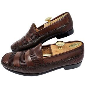 Mezlan Cayman Woven Leather Slip On Loafers Cognac Size 13 Made In Spain Mezlan Lizard Dress Shoes Cognac Penny Loafers Mayor main image 2